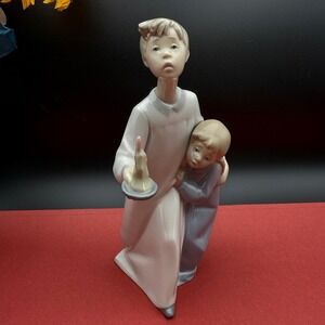 Lladro #4874 Children in Nightshirts Boy Girl w/ Candle Porcelain‎ Figurine Mint